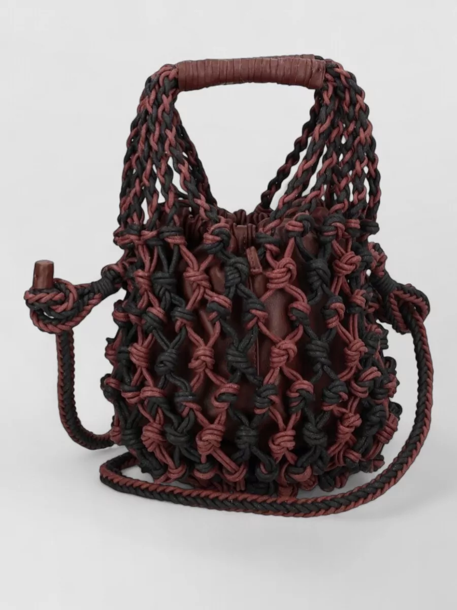 Alysi Leather Mesh Cross-Body Bag