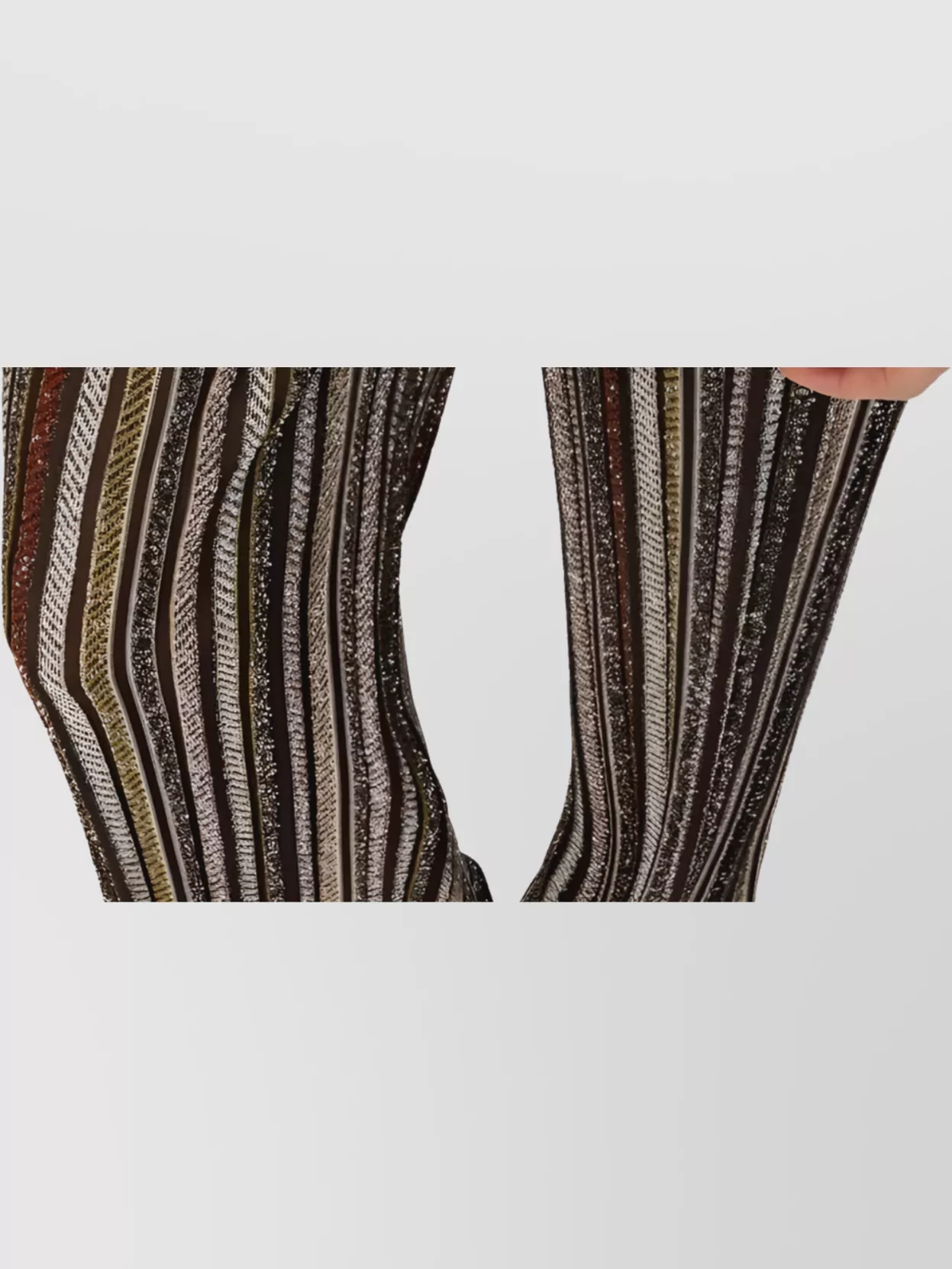 Missoni High Waist Striped Wide Leg Trousers In Brown