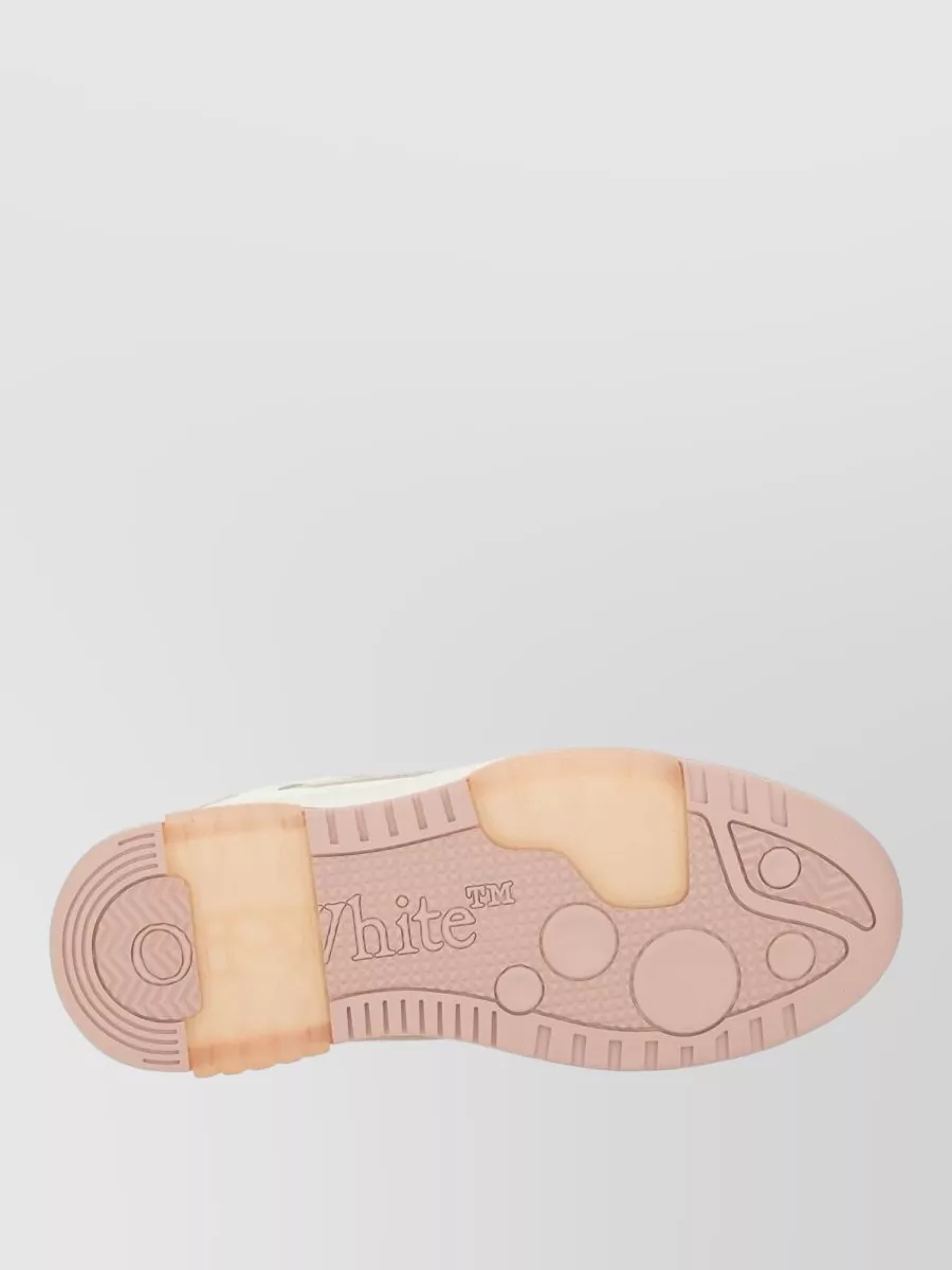 Off-White Sneakers Perforated Toe Contrast Panel Rubber Sole