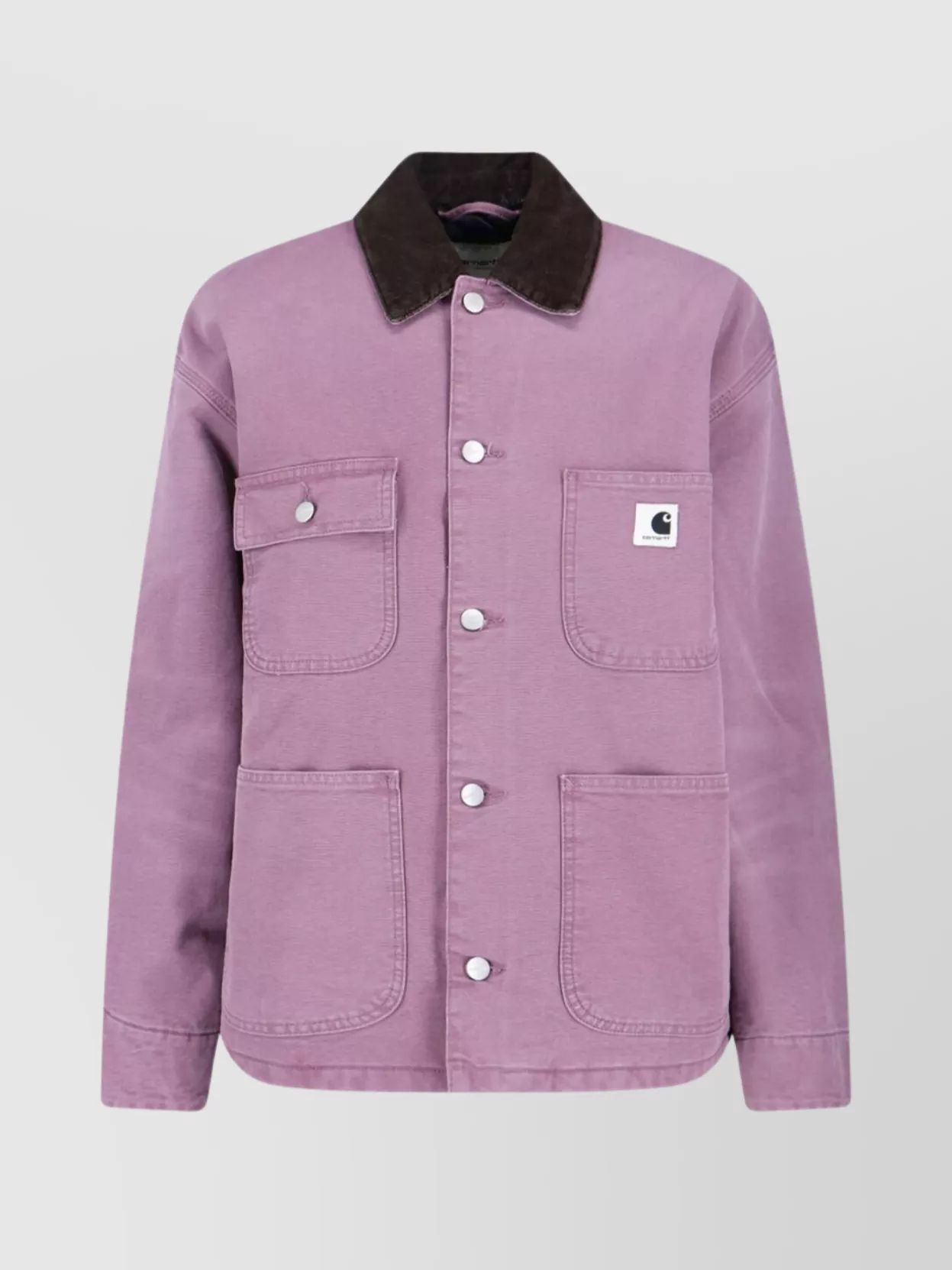 Carhartt Casual Jacket With Contrast Collar And Pockets In Purple
