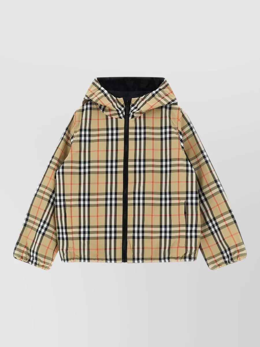 Burberry reversible hooded single breasted coat