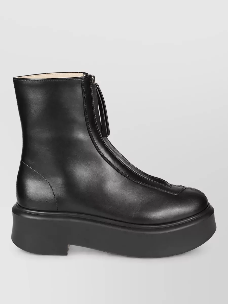 The Row Leather Lace-Up Boots