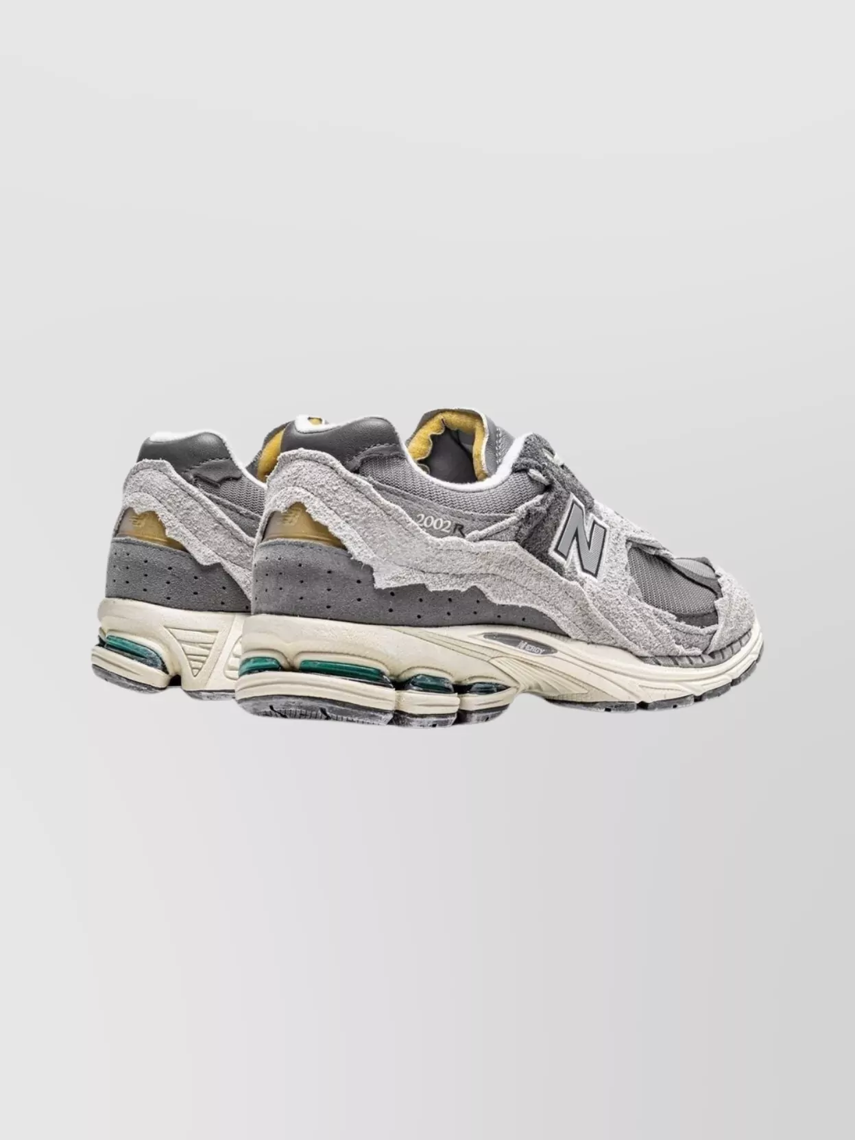 New Balance 2002r Grey Low Top Sneakers With Logo Patch In Suede Unisex In Multi