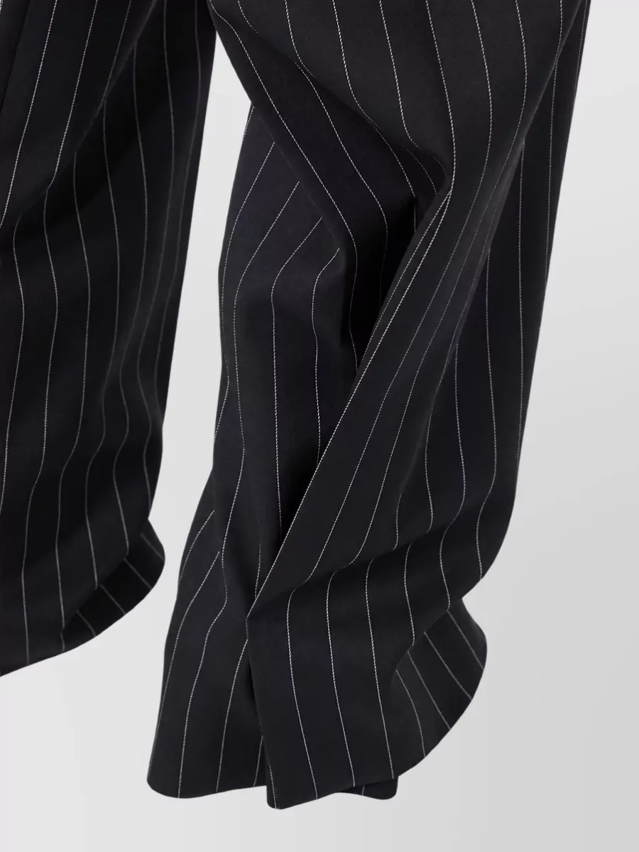 Sportmax Pinstripe Low-Rise Wide-Leg Virgin Wool Suit Trousers