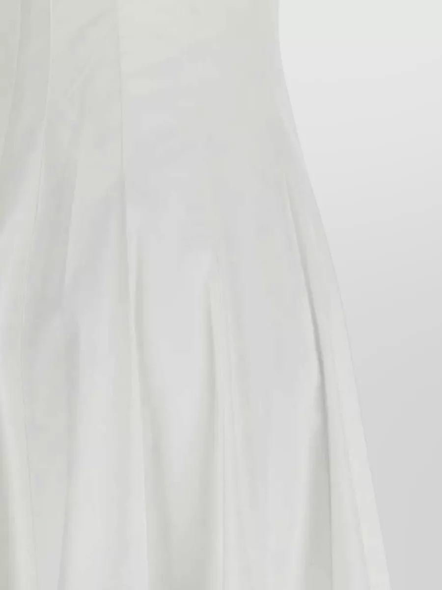 Staud Sleeveless Square-Neck Poplin Midi Dress