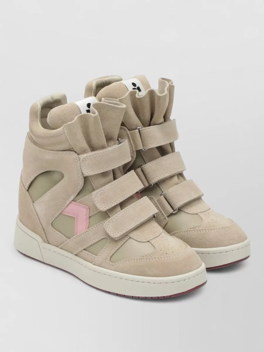 Isabel Marant leather suede high-top wedge sneakers