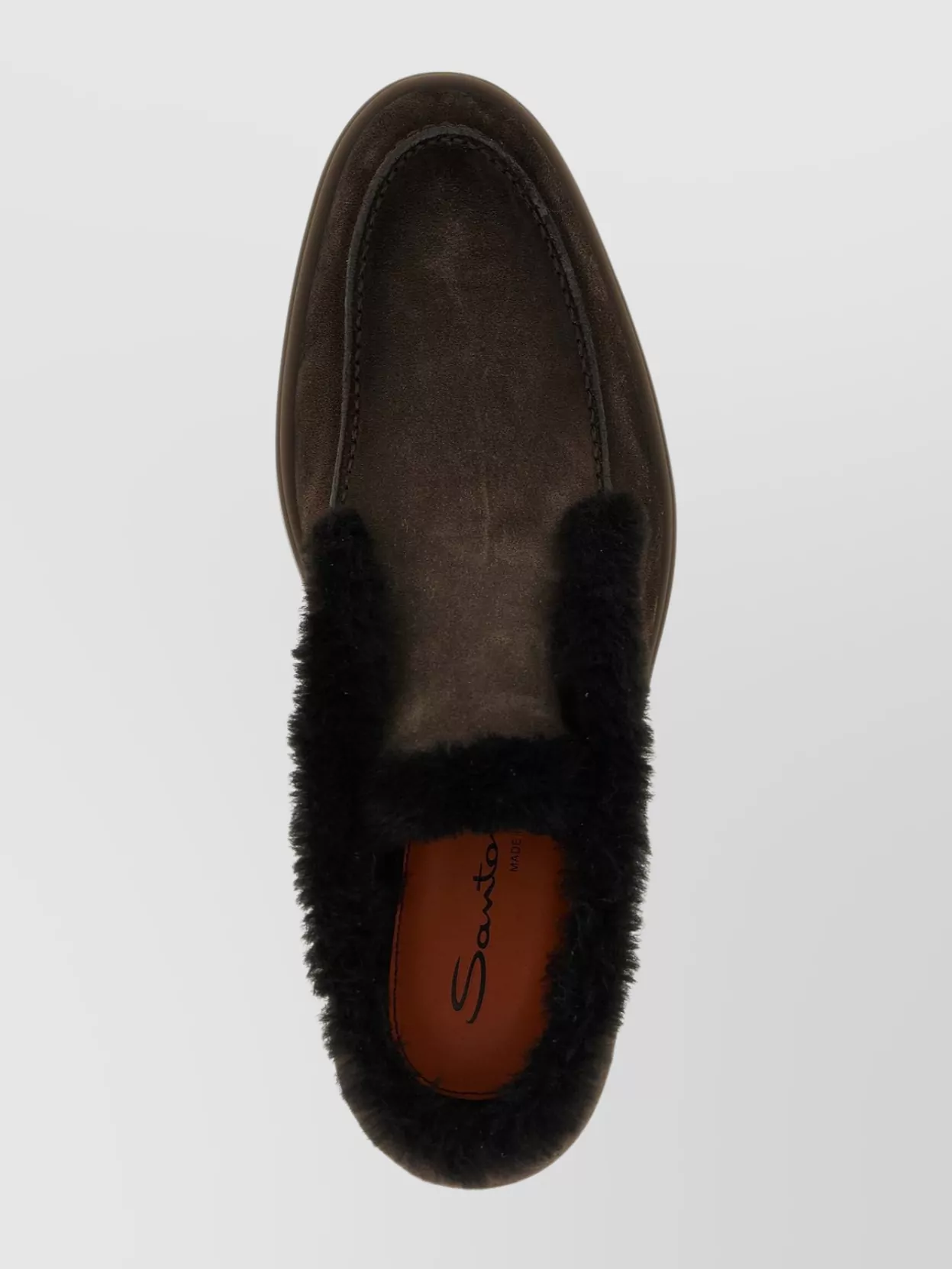 Santoni Suede Ankle Boots Featuring Fur Trim
