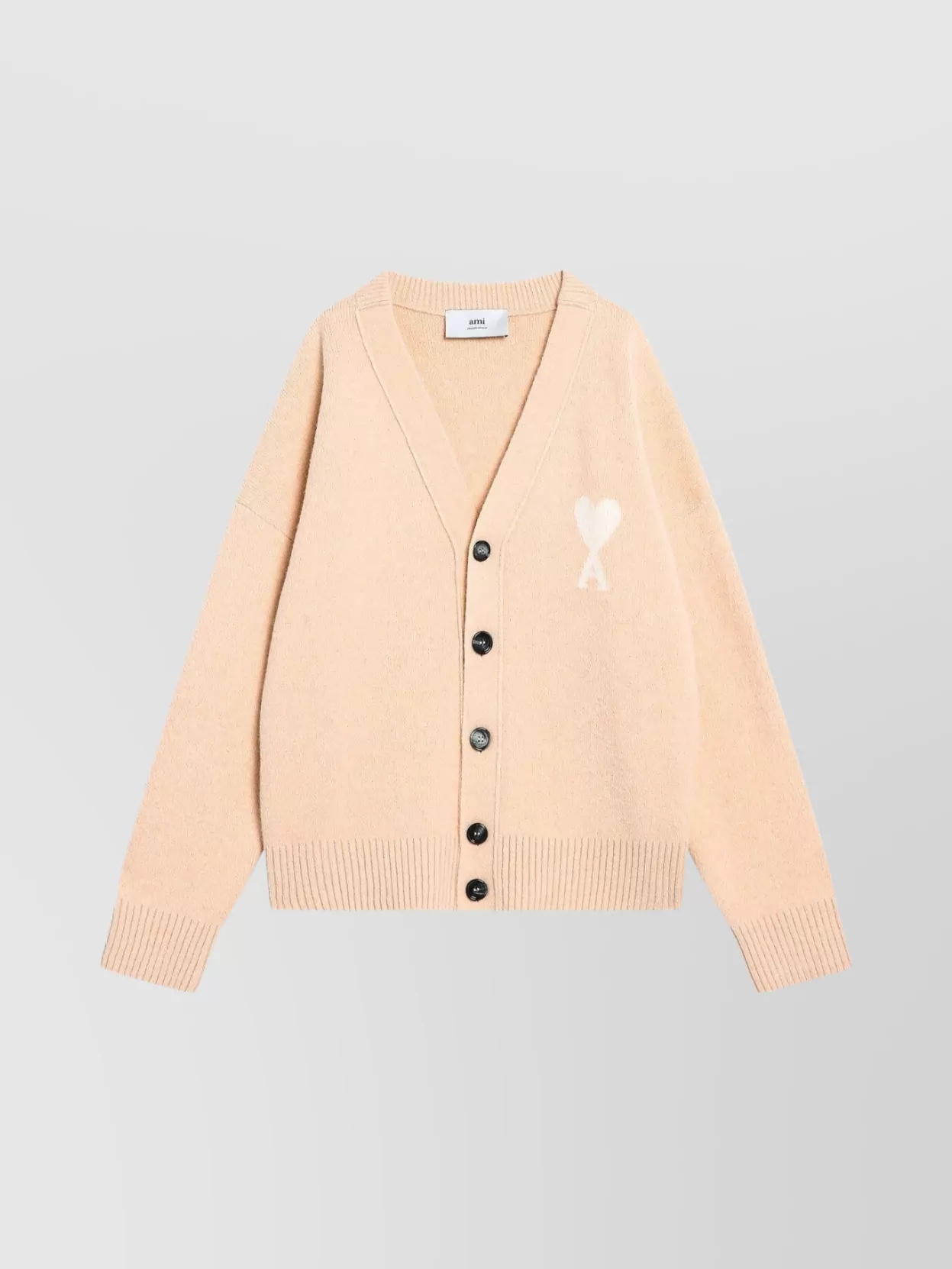 Ami Alexandre Mattiussi Ami Paris Light Beige Wool Cardigan Ami De Coeur Men In Neutral