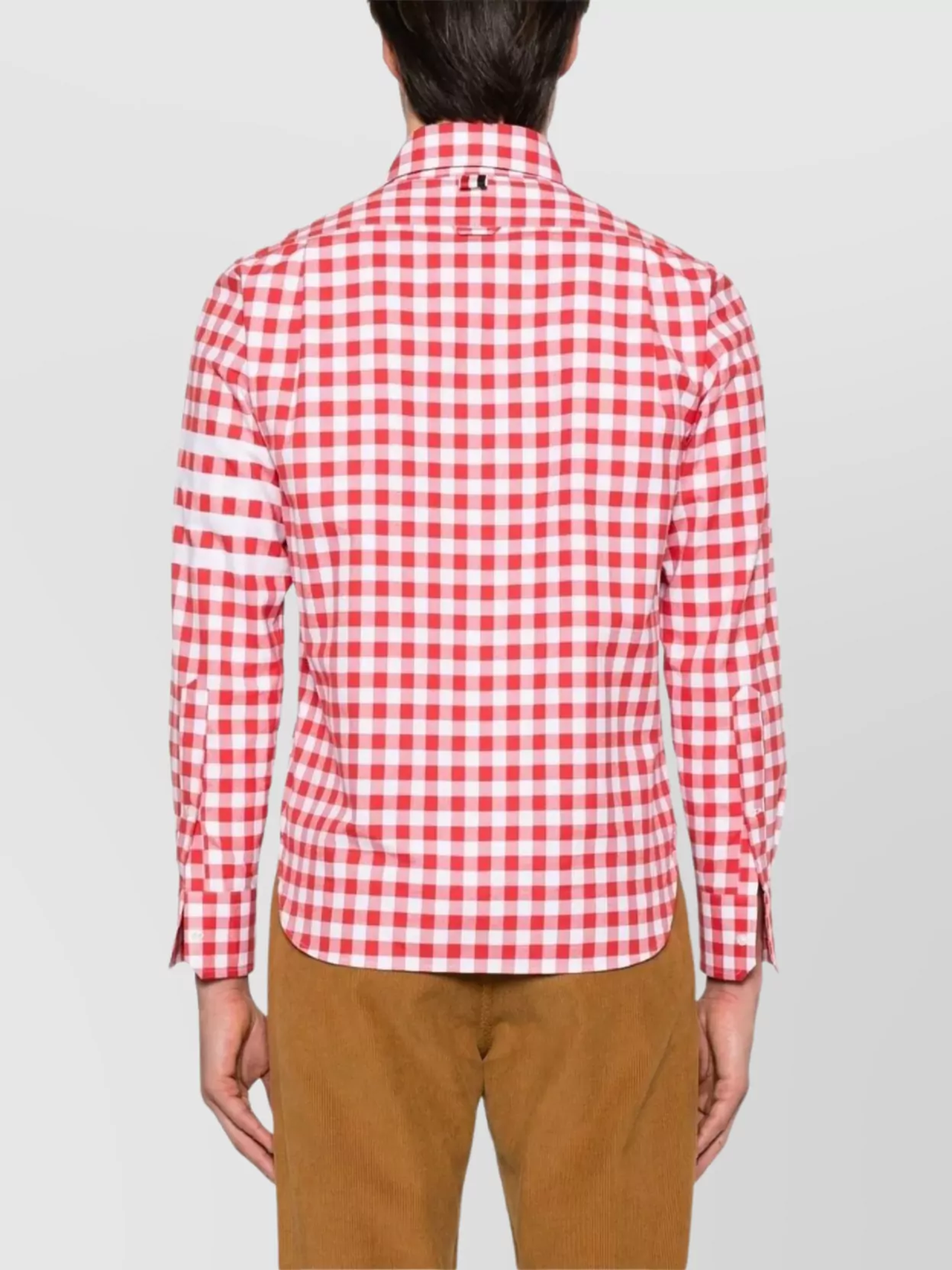 Thom Browne Round Hem Zip Up Shirt With T Bar Puller