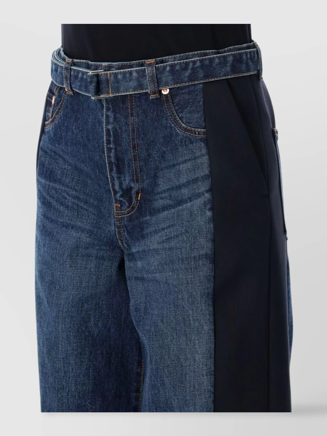 Sacai Denim Suiting Wide Leg Belted Pants