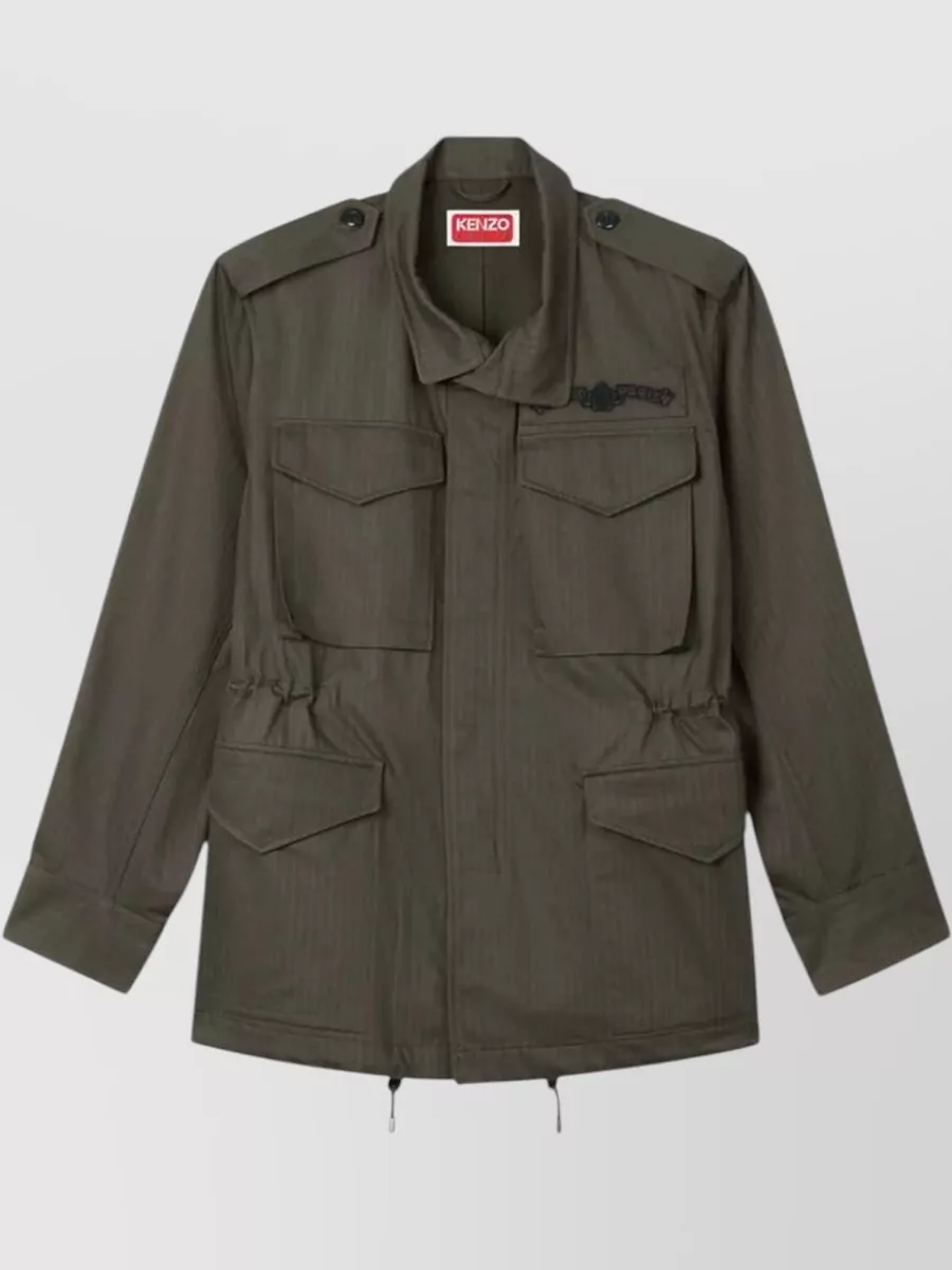 Kenzo Cotton Herringbone Military Jacket