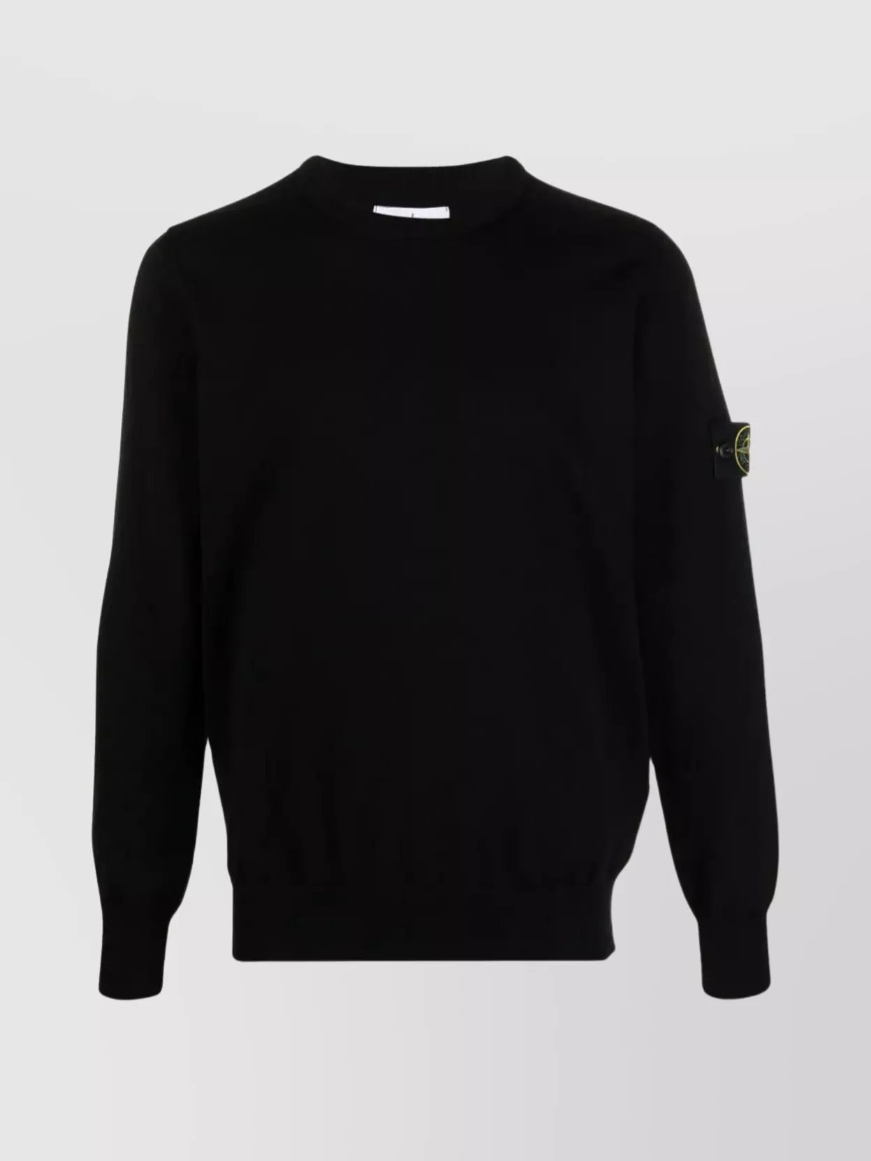 Shop Stone Island Ribbed Crewneck Sweater With Cuffs And Bottom Band