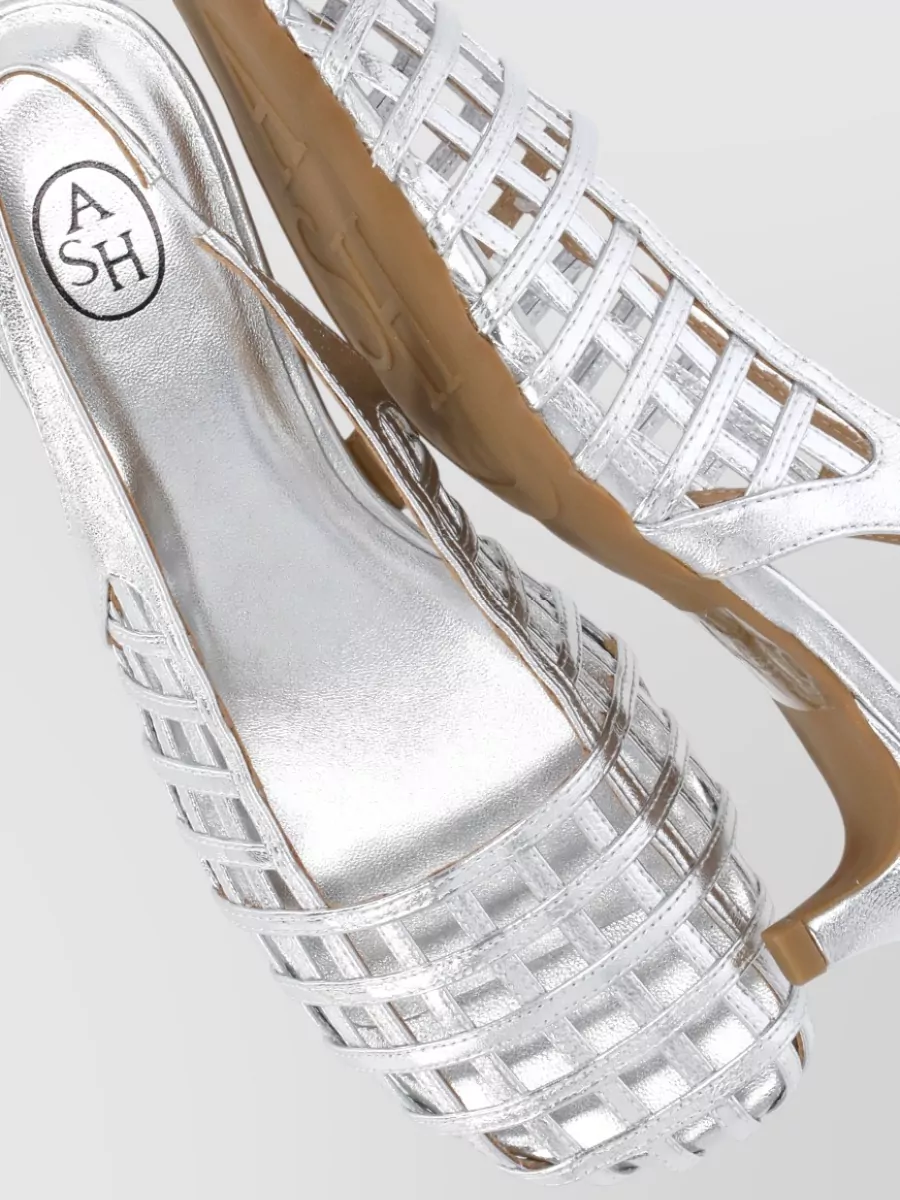 Ash Leather Cutout Slingback Sandals