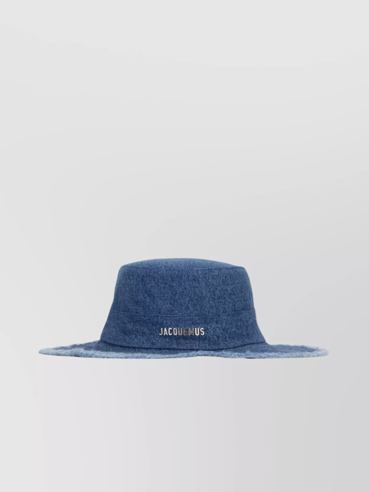Jacquemus Wide Brim Frayed Edges Hat In Blue