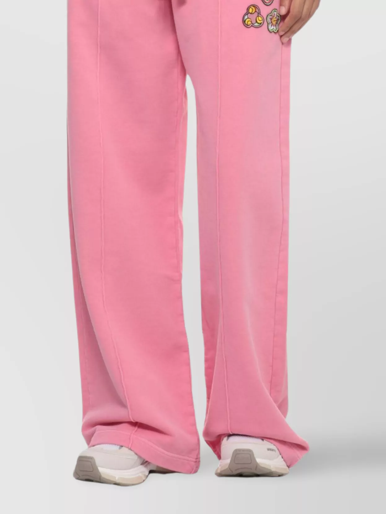 Casablanca Cropped Cotton T-shirt Embroidered Logo In Pink