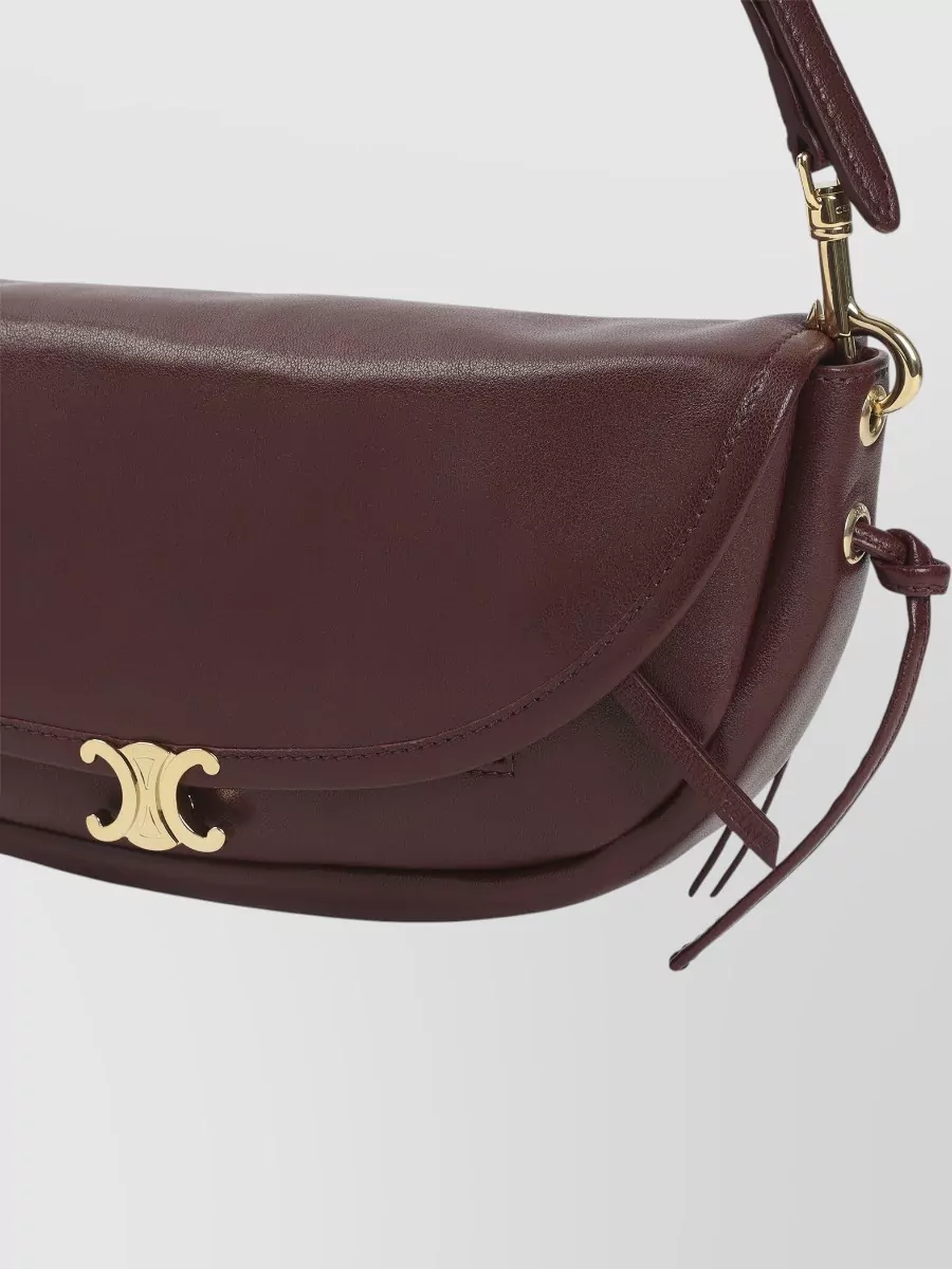Celine Leather Small Halfmoon Crossbody Bag
