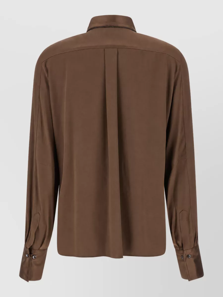 Brunello Cucinelli Silk Long-Sleeve Shirt