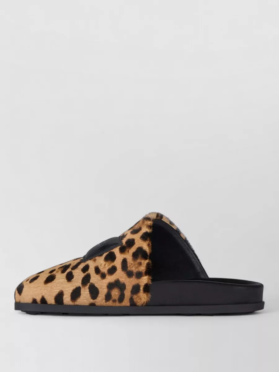 Givenchy Leopard-Print Pony-Effect Leather Flat Mules