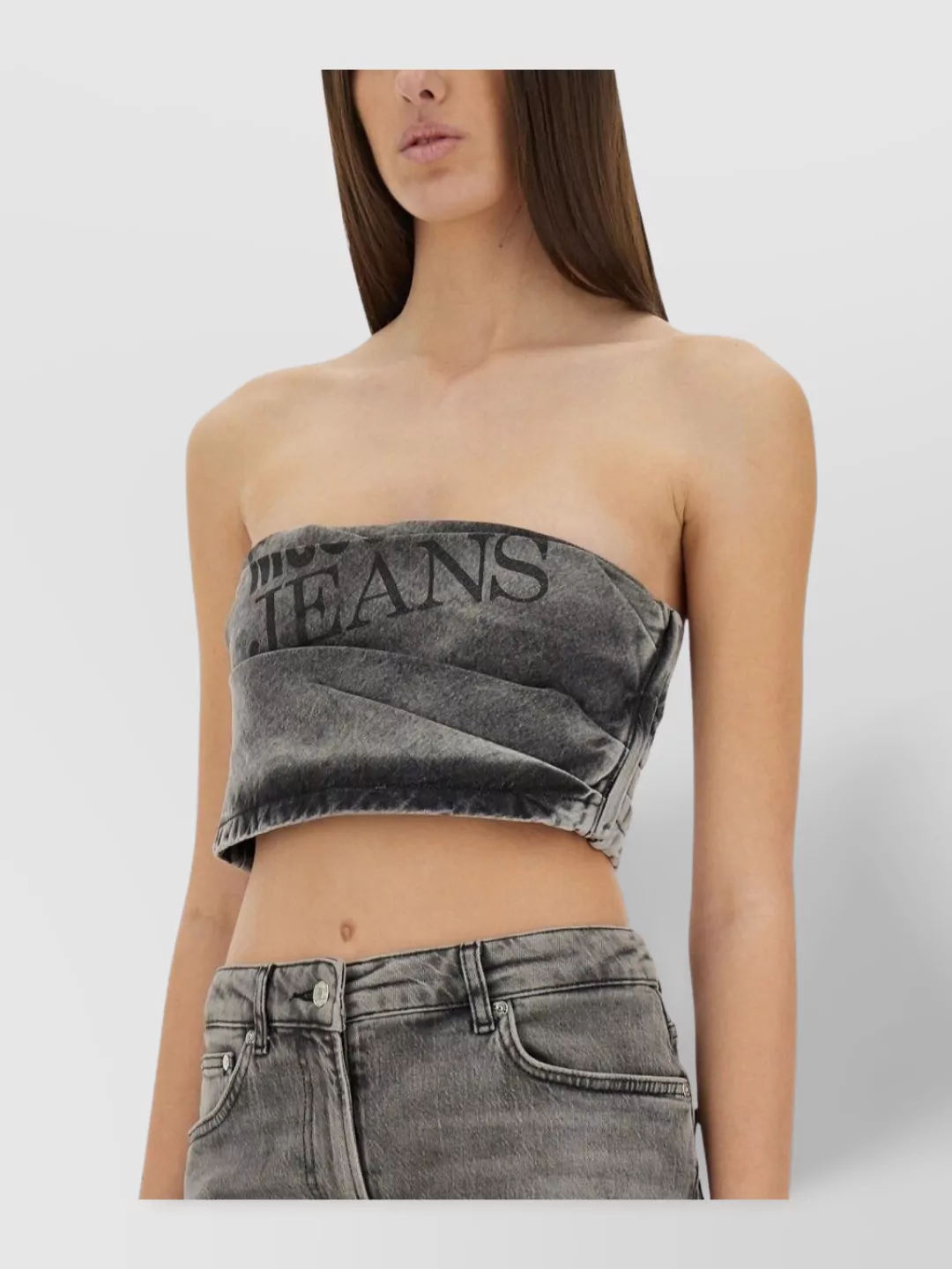 Moschino Denim Skirt With Back Pockets And Belt Loops