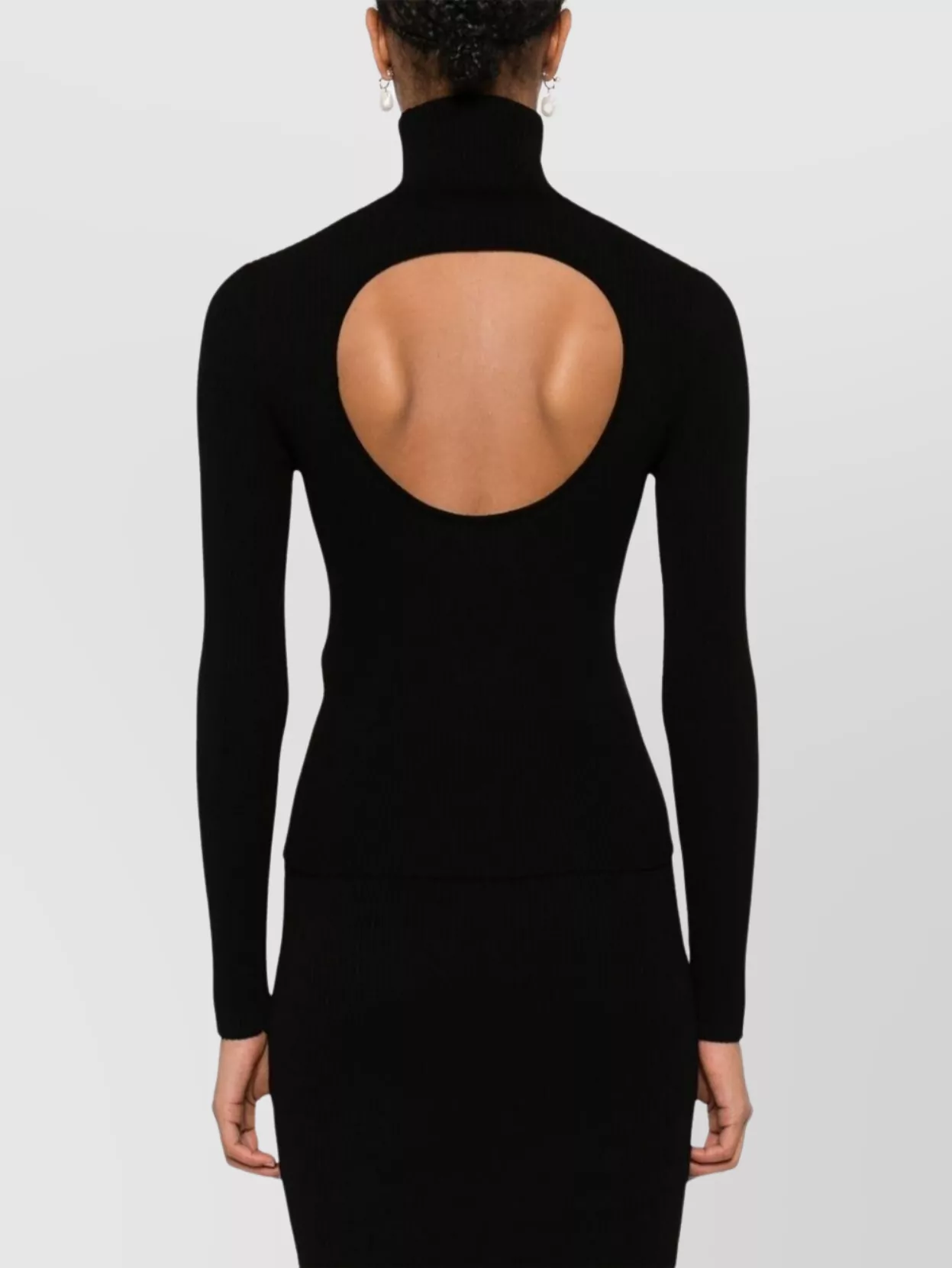 Parosh Knitwear Dress With Long Sleeves And Open Back