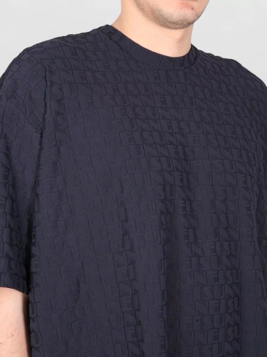 Sunnei Logo Embroidered Cotton Crewneck T-Shirt