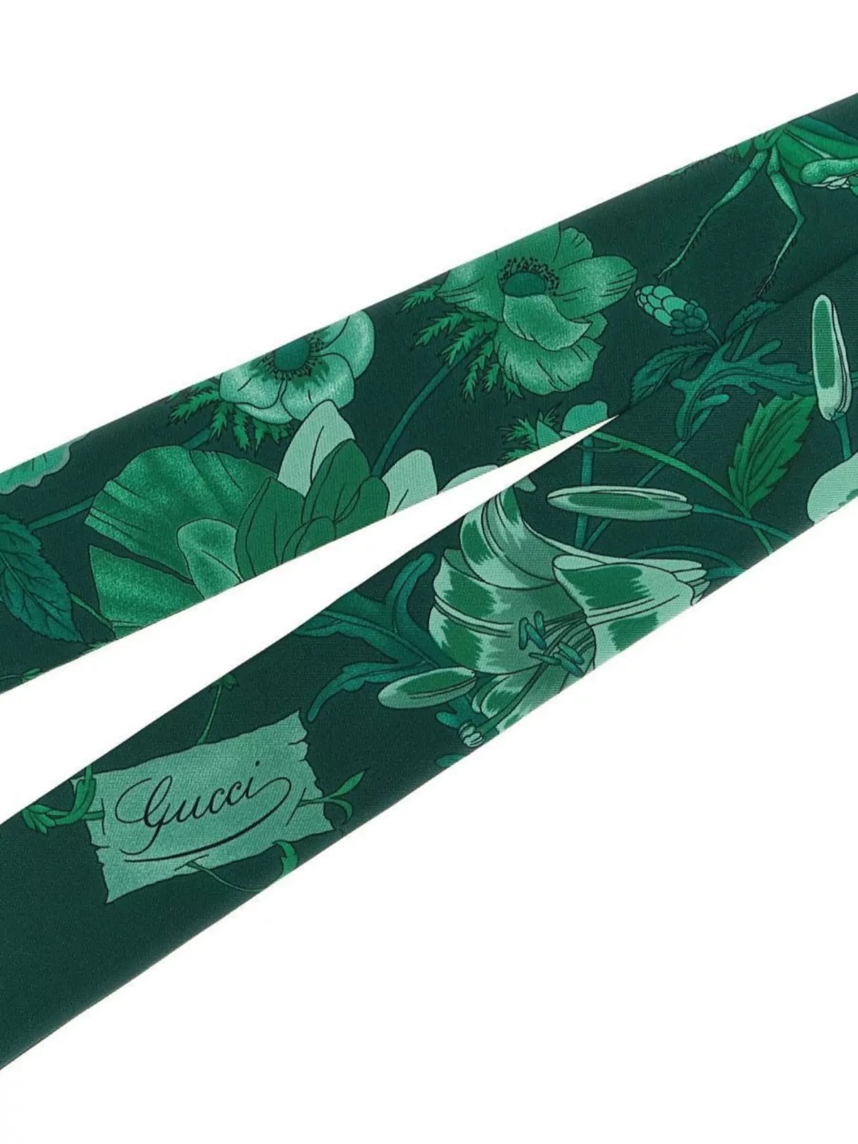 Gucci Floral Long Slim Scarf Accessory