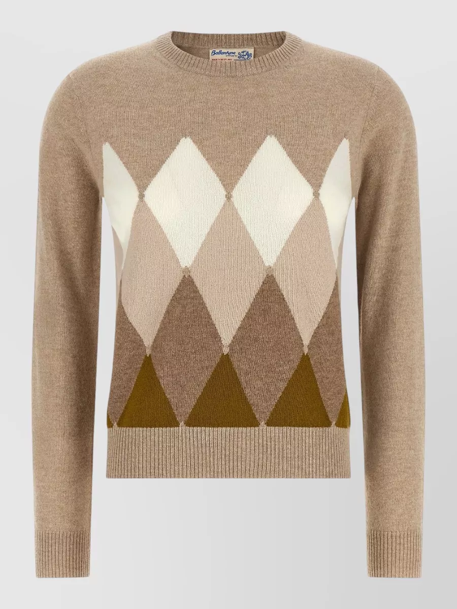 Ballantyne cashmere diamond-pattern sweater