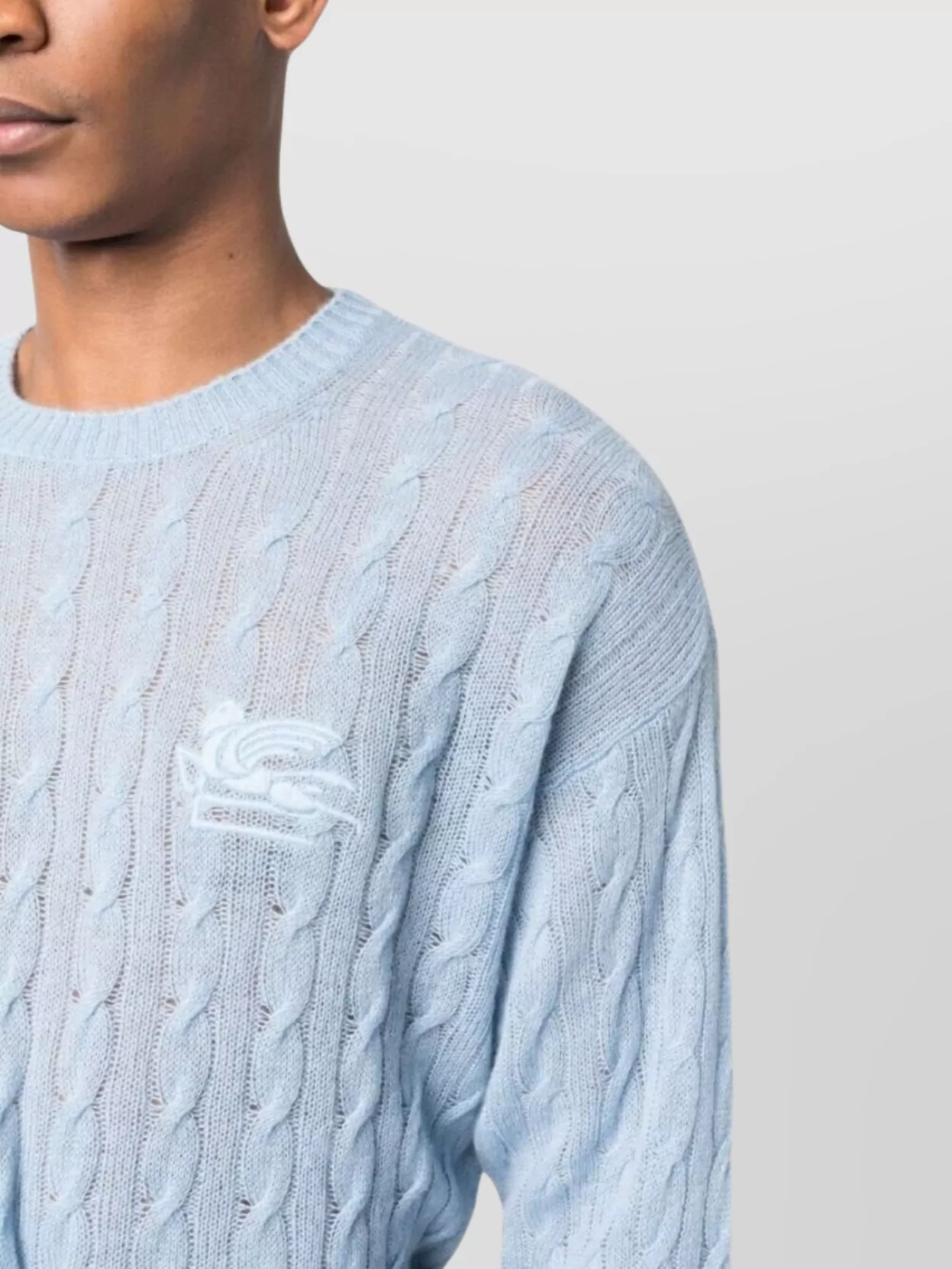 Etro Cable Knit Crew Neck Sweater