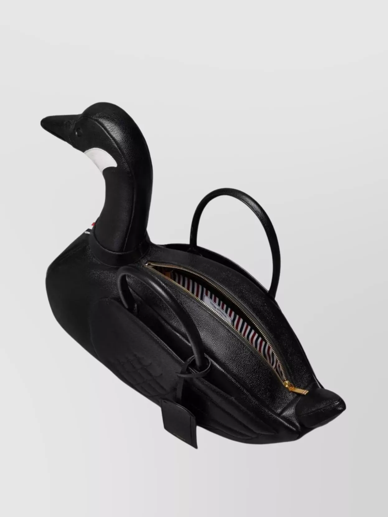 Thom Browne Swan Tote Bag In Pebble Grain Leather