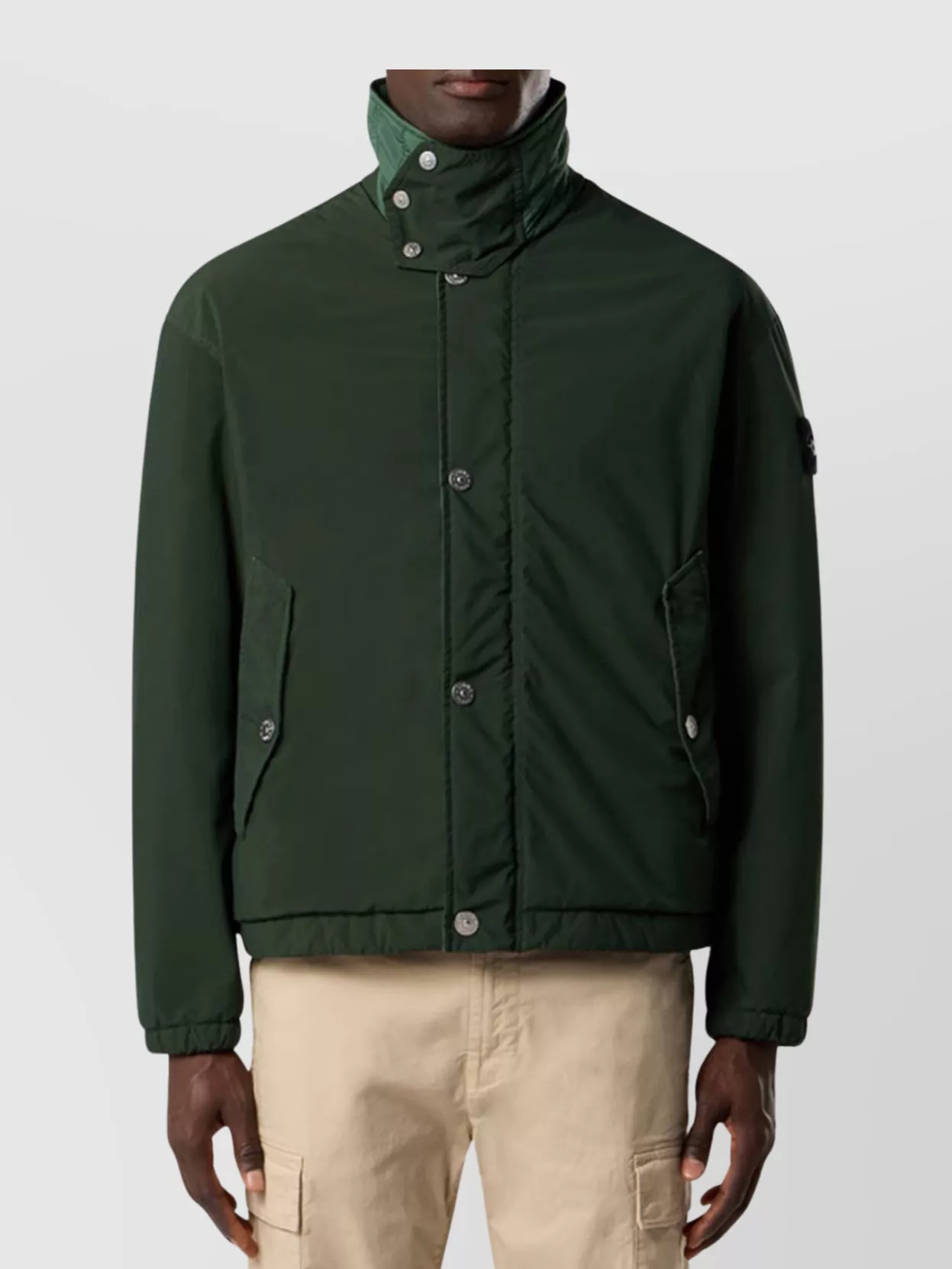 Stone Island Adjustable Collar Jacket Snap Cuffs