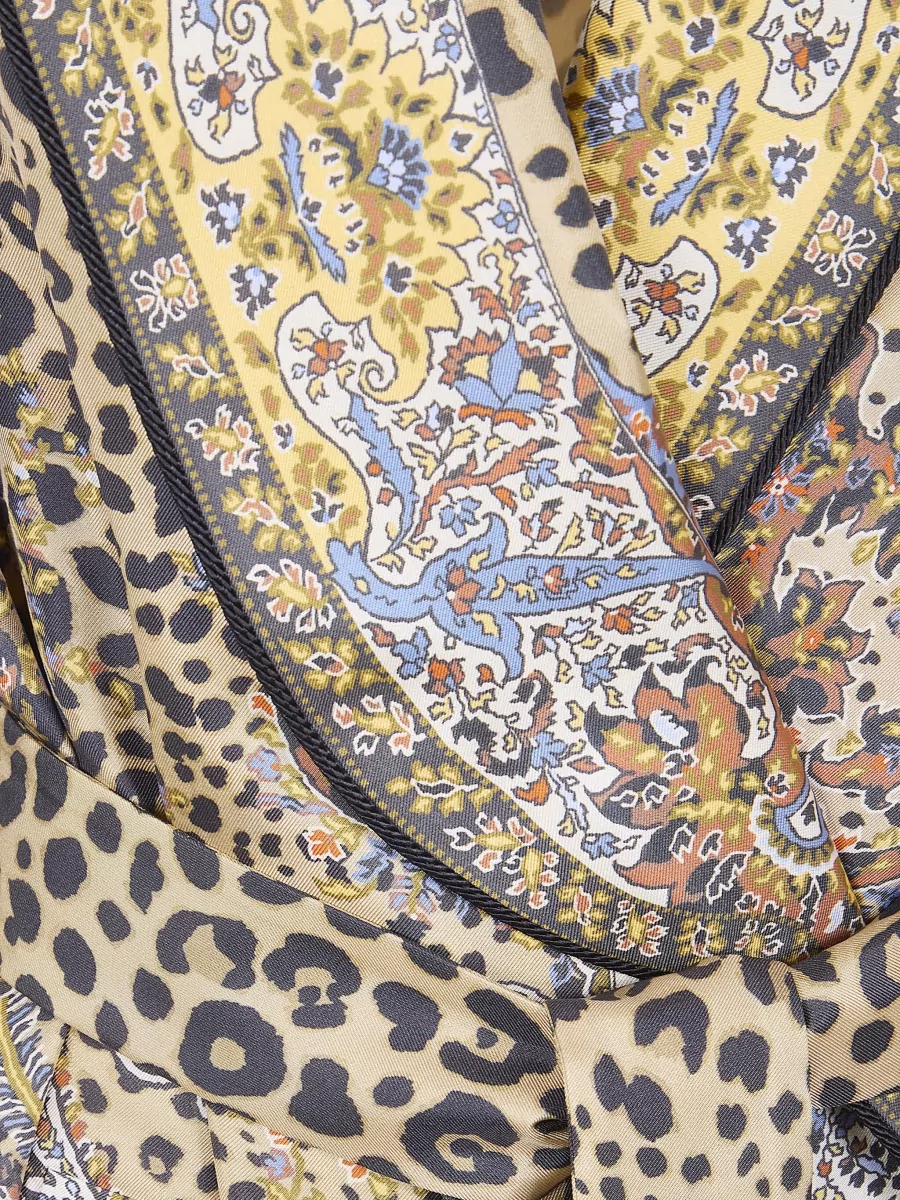 Etro Printed Doublebreasted Midi Dress Shawl Collar