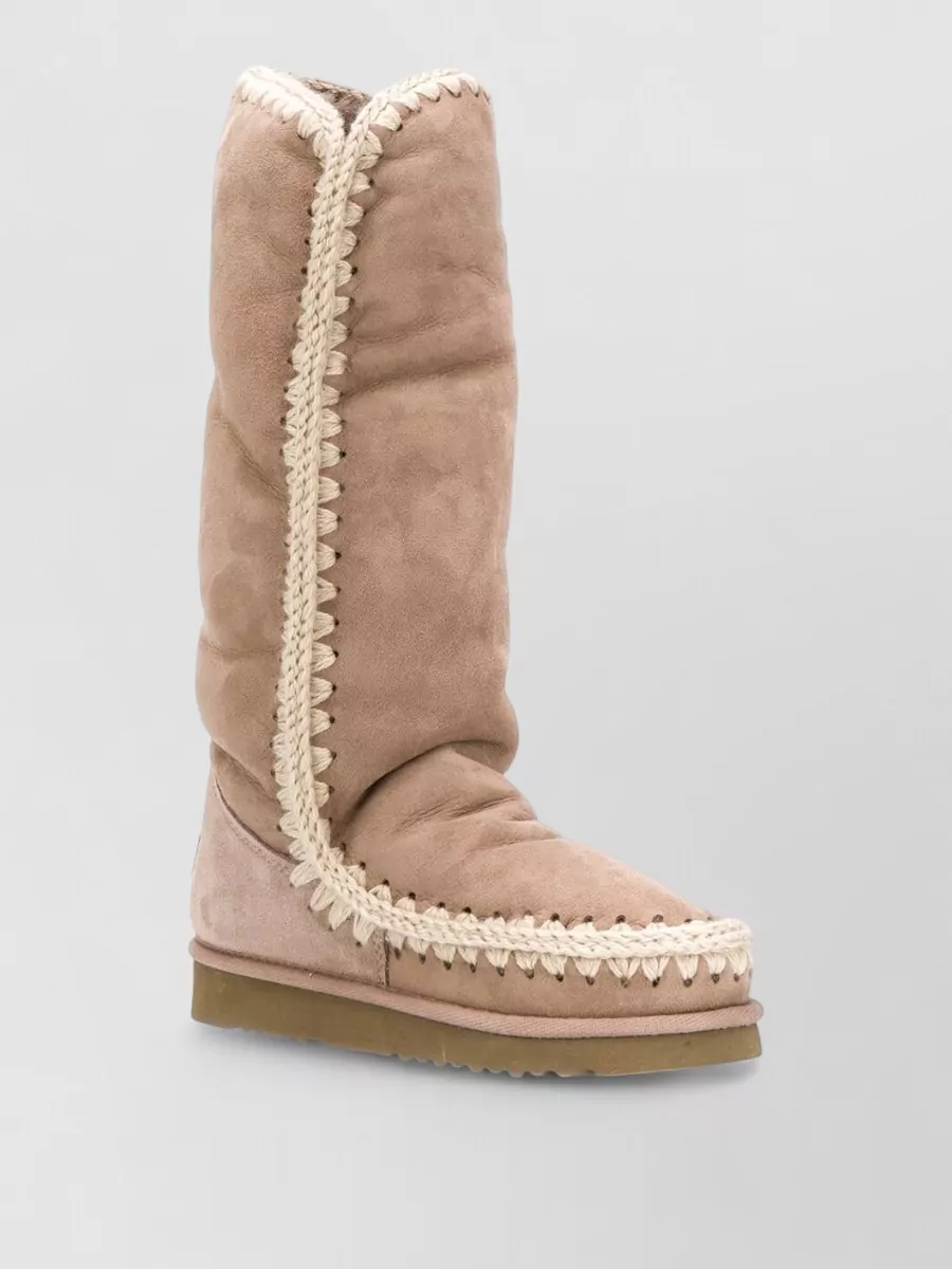 Mou leather shearling slippers