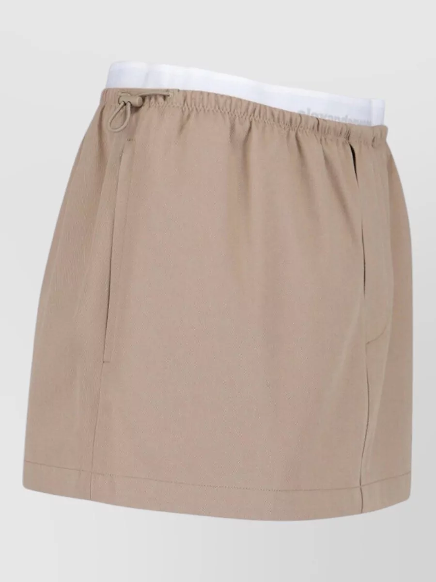 Alexander Wang Midi Skirt Knee Length Drawstring Waistband Zip