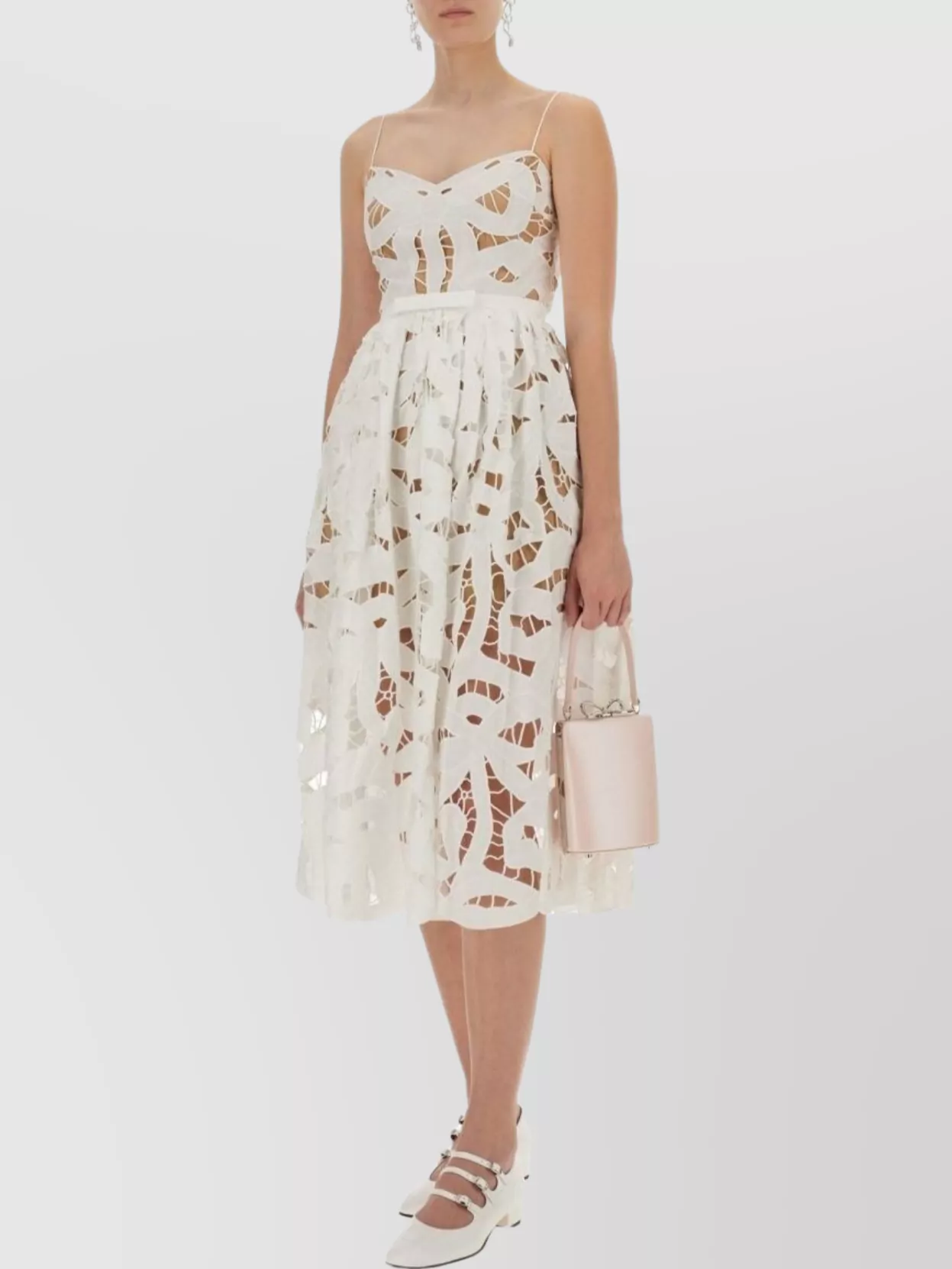 Self-Portrait Cotton lace tiered midi dress | The Fashion Square