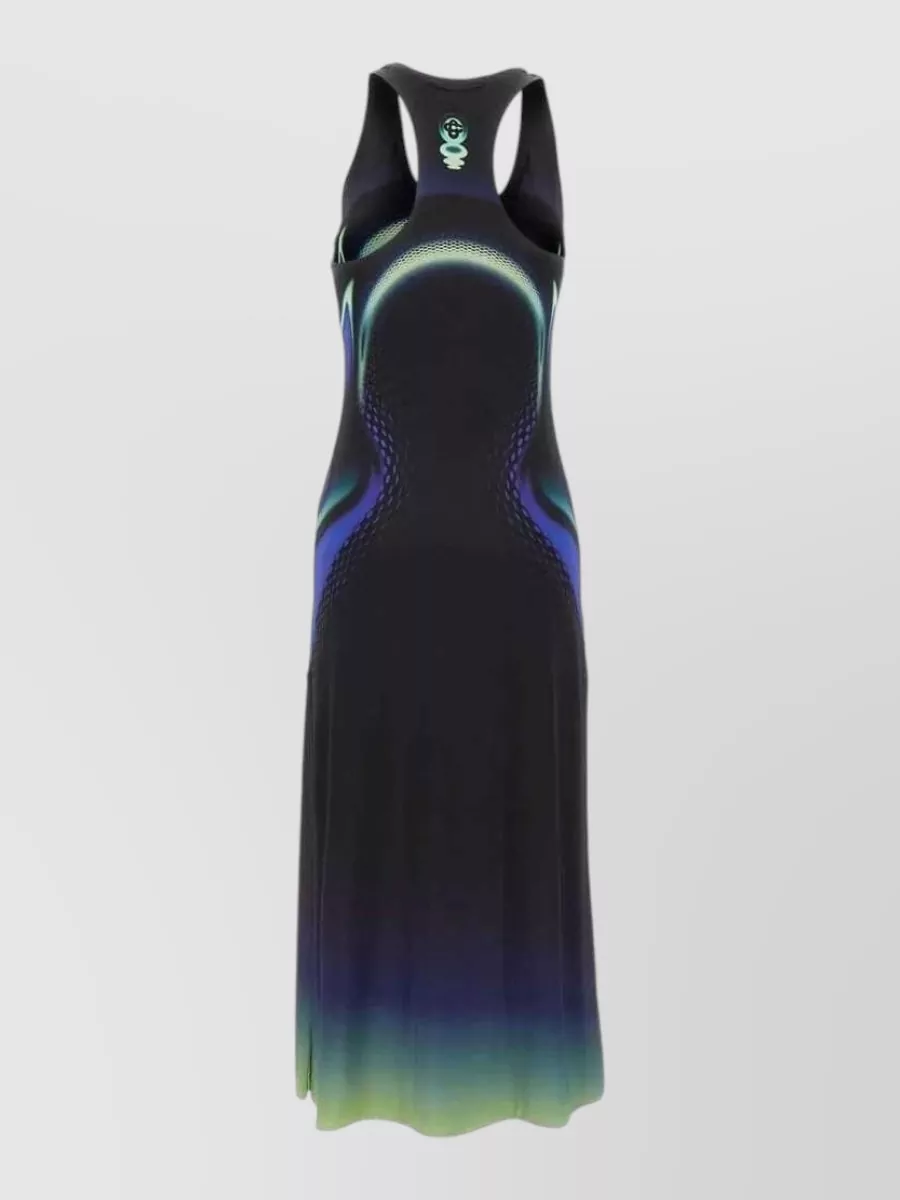 Casablanca printed sleeveless scoop neck midi dress