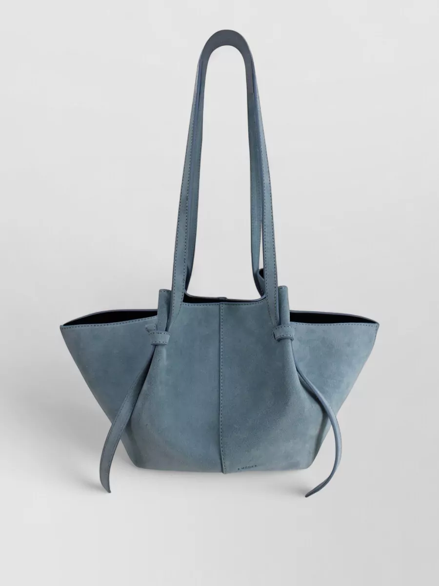 Yuzefi Mochi Suede Leather Knot-Detail Tote Bag