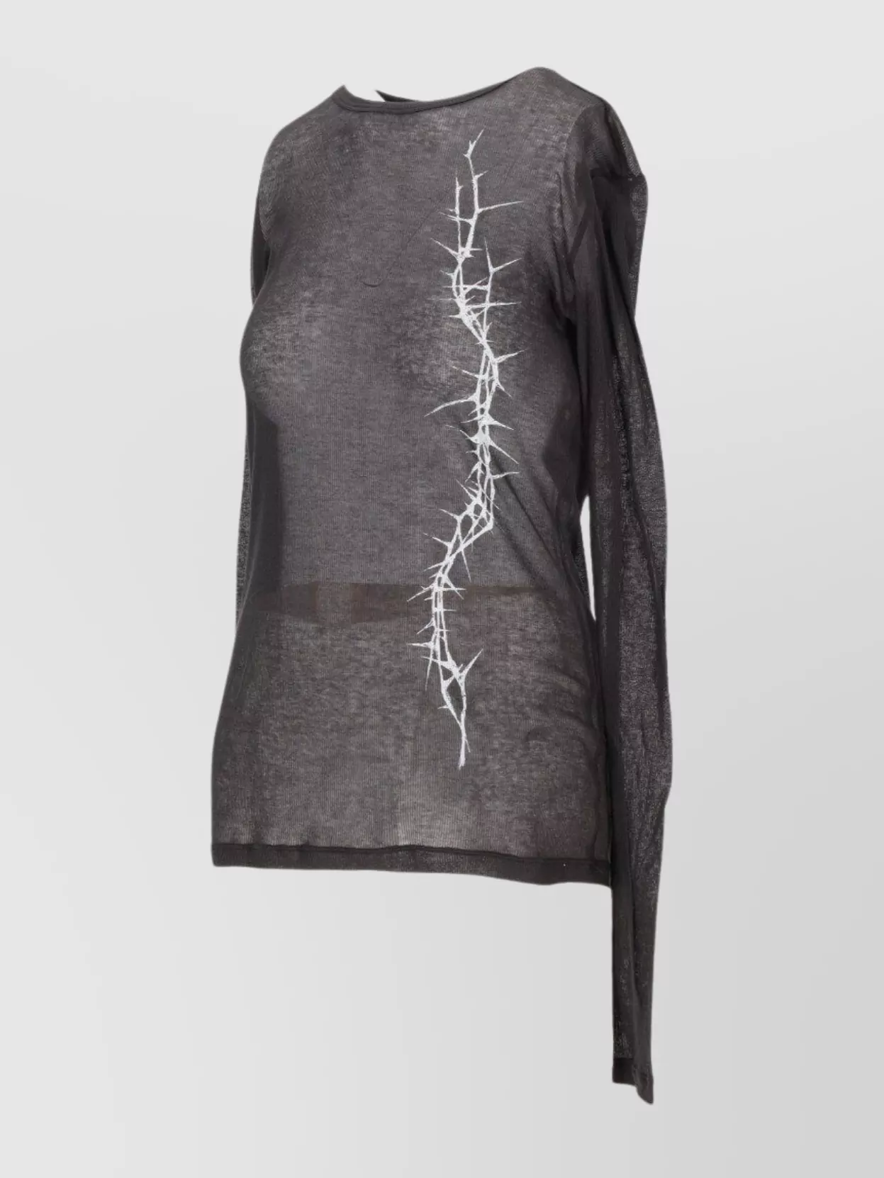 ANN DEMEULEMEESTER SLIM FIT LONG SLEEVE T-SHIRT "THORNS" PRINT 