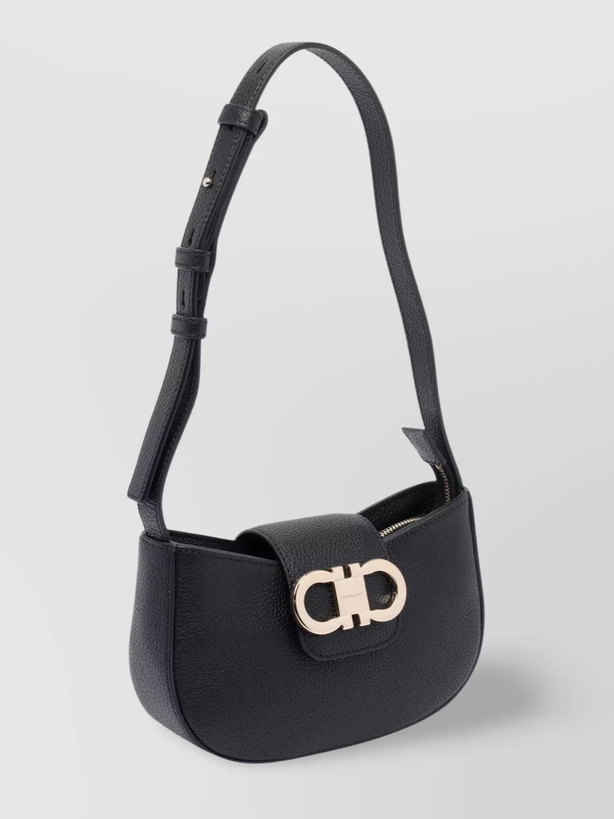 Ferragamo Gabry Black Calf Leather Shoulder Bag