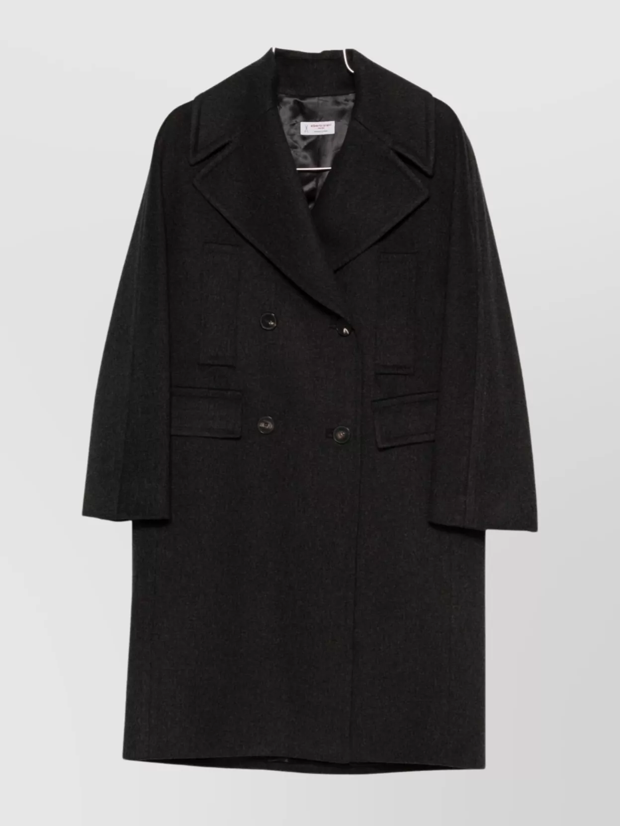 Alberto Biani Long Double-breasted Coat Pockets In Black