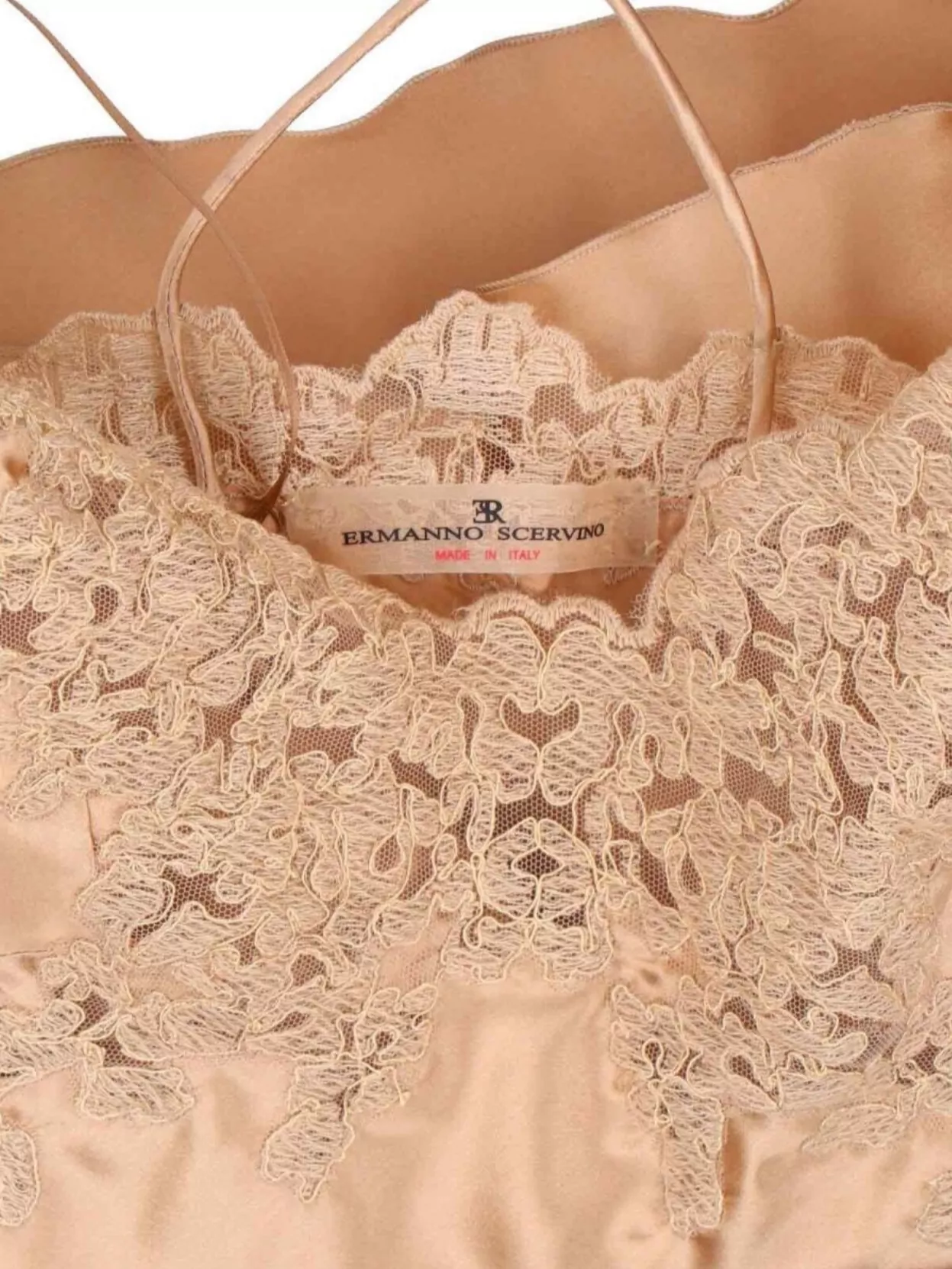 Ermanno Scervino Sleeved Top With Lace And Satin In Neutral