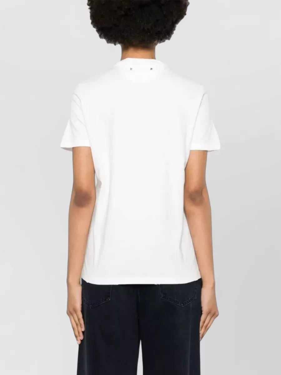 Golden Goose Regular T-Shirt Distressed Cotton Jersey Embroidery