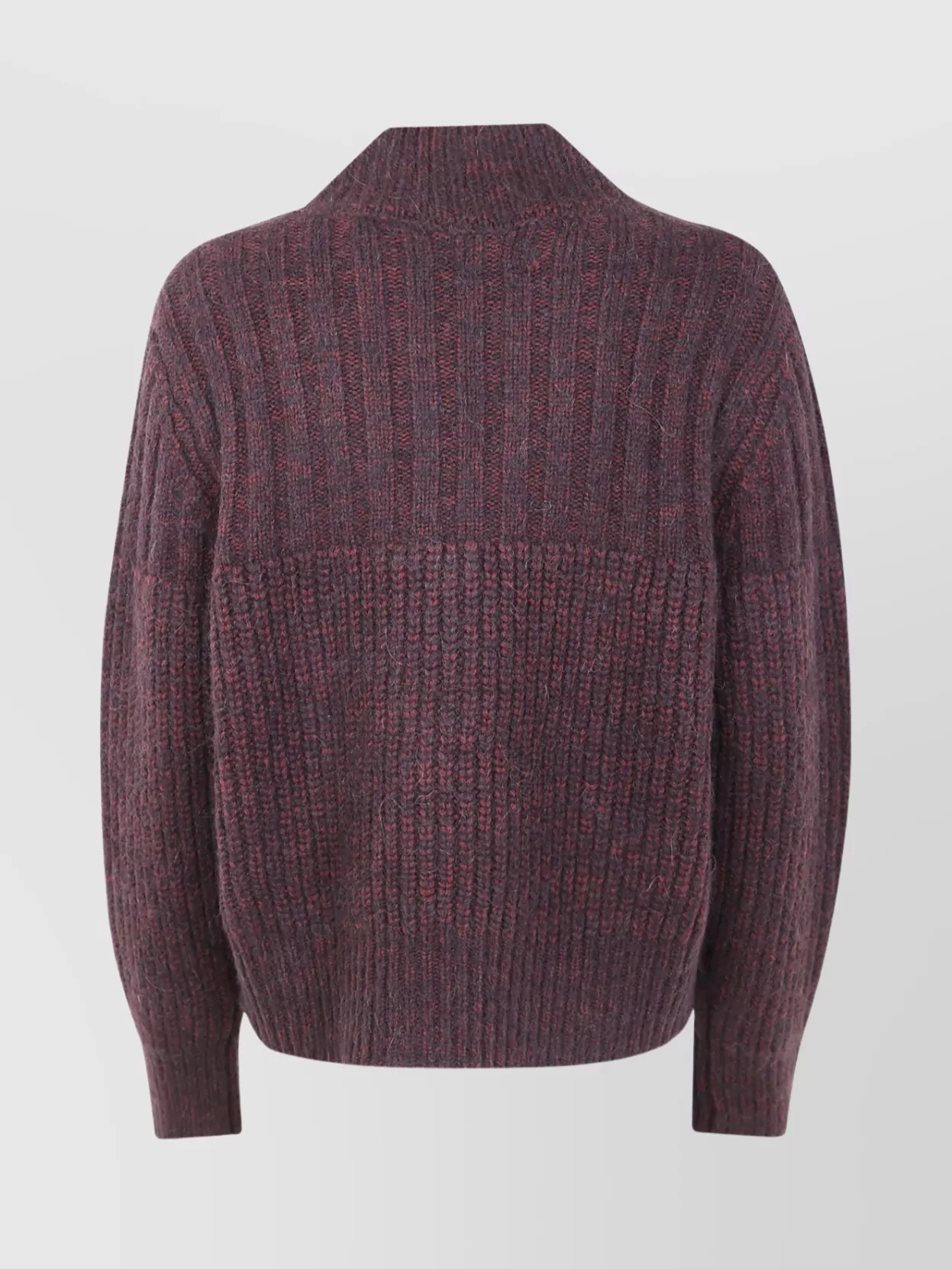 Dries Van Noten Chunky Knit V Neck Long Sleeve Cardigan In Burgundy