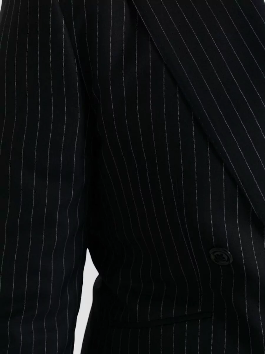 Dolce&Gabbana Wool Silk Pinstripe Double-Breasted Suit Jacket