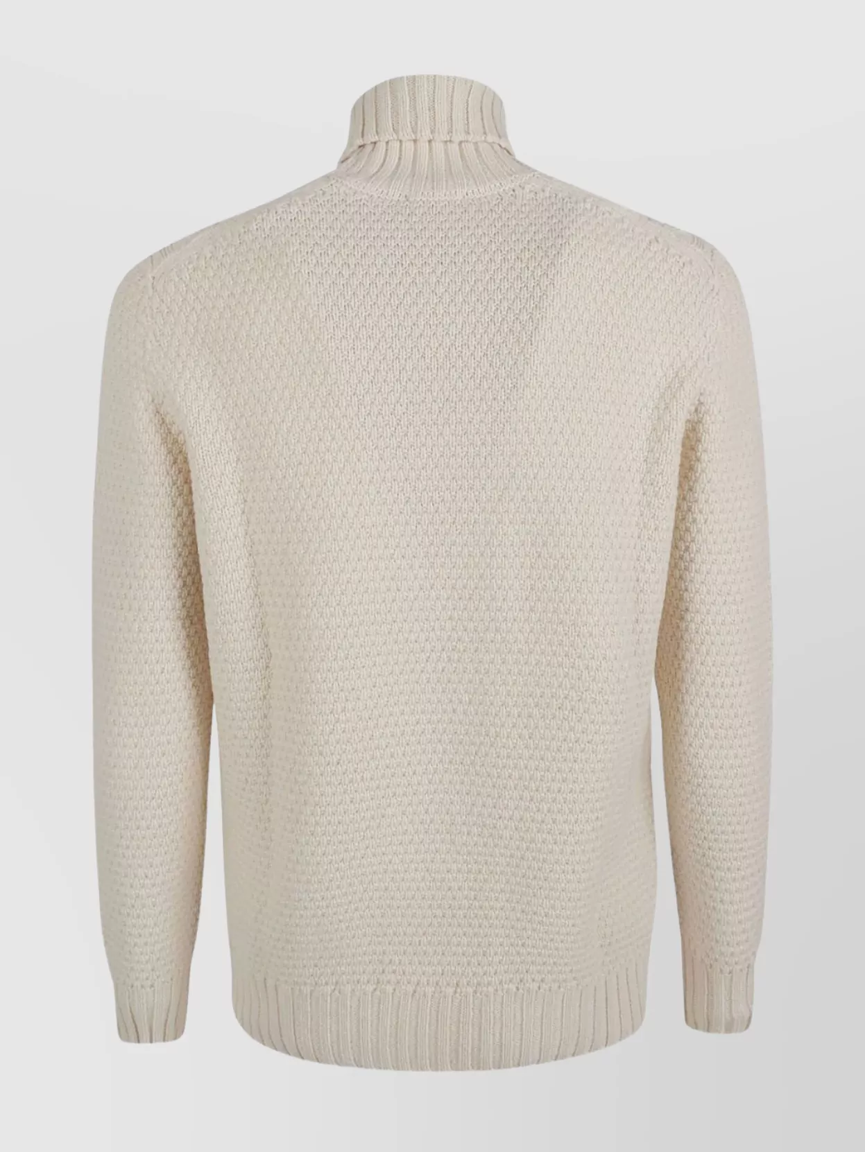 Drumohr Long Sleeve Turtleneck Cable Knit Sweater In Neutral