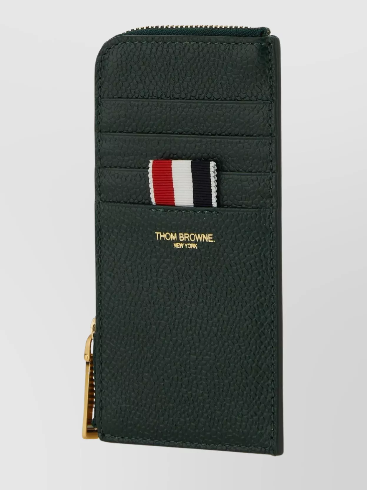 Shop Thom Browne Textured Embossed Wallet Gold Hardware