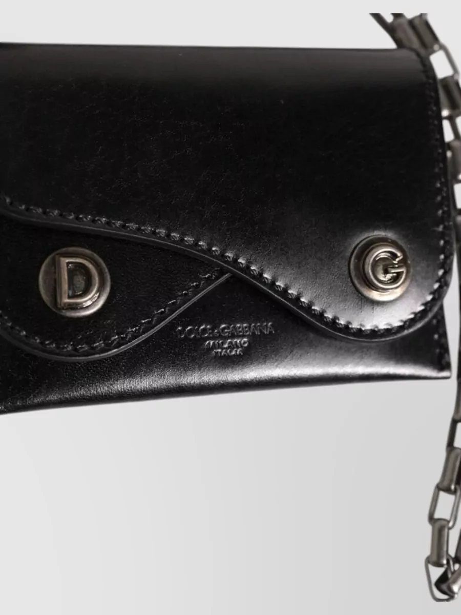 Dolce&Gabbana Leather Chain Bifold Card Holder