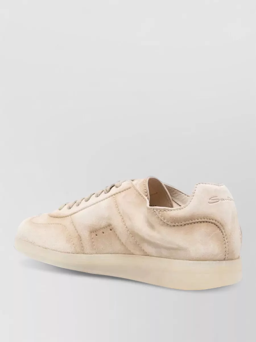 Santoni Leather Lace-Up Sneakers