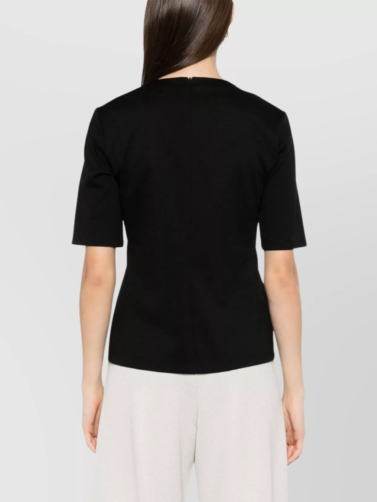 Max Mara Wool Logo Crew Neck T-Shirt