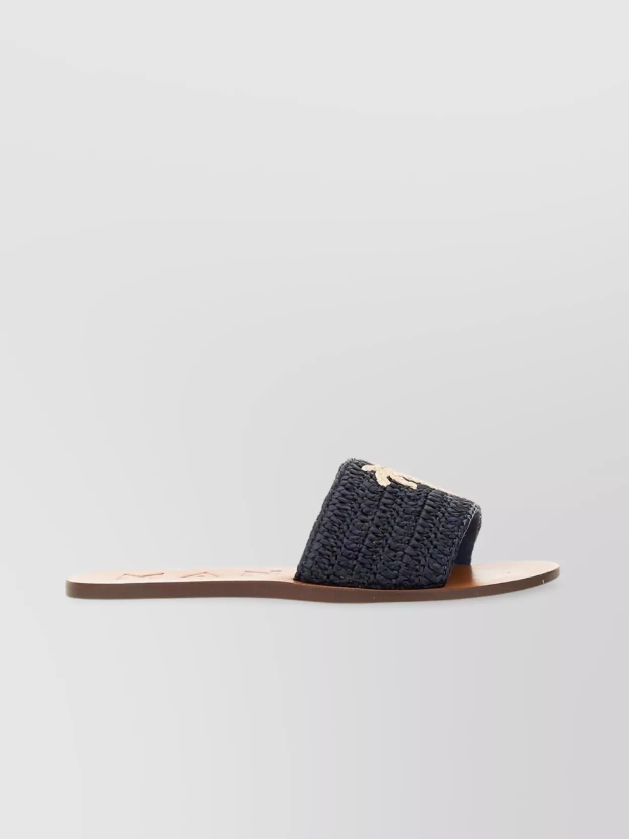 Manebi Embroidered Open Toe Flat Sole Sandals