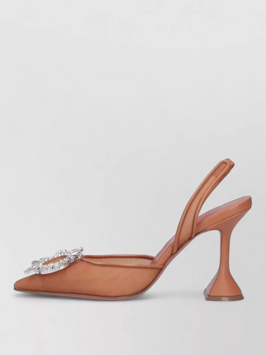 Amina Muaddi Leather High Heel Pumps